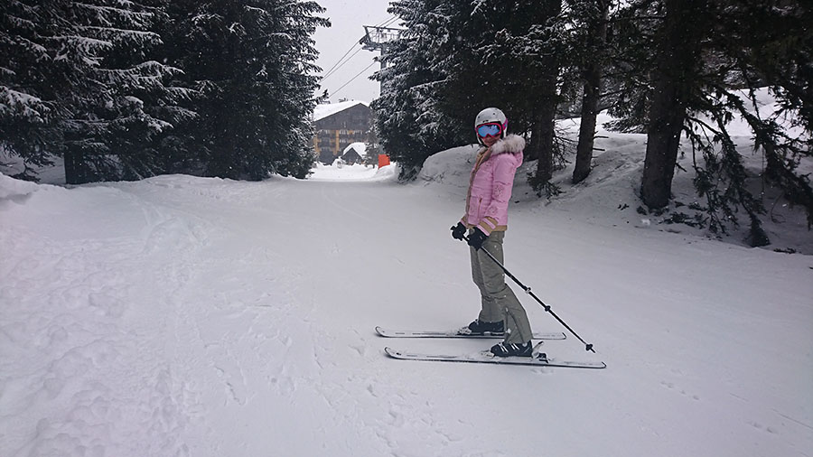 Skieuse débutant
